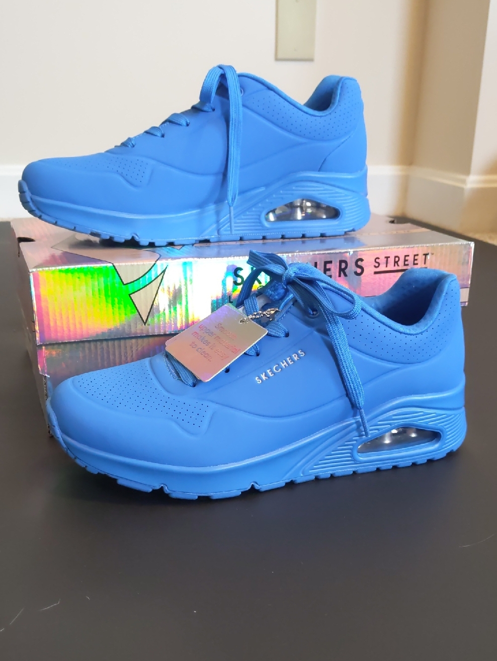 NWT! Skechers Uno-Nightshades Bright Blue Air-Embedded Sneakers
